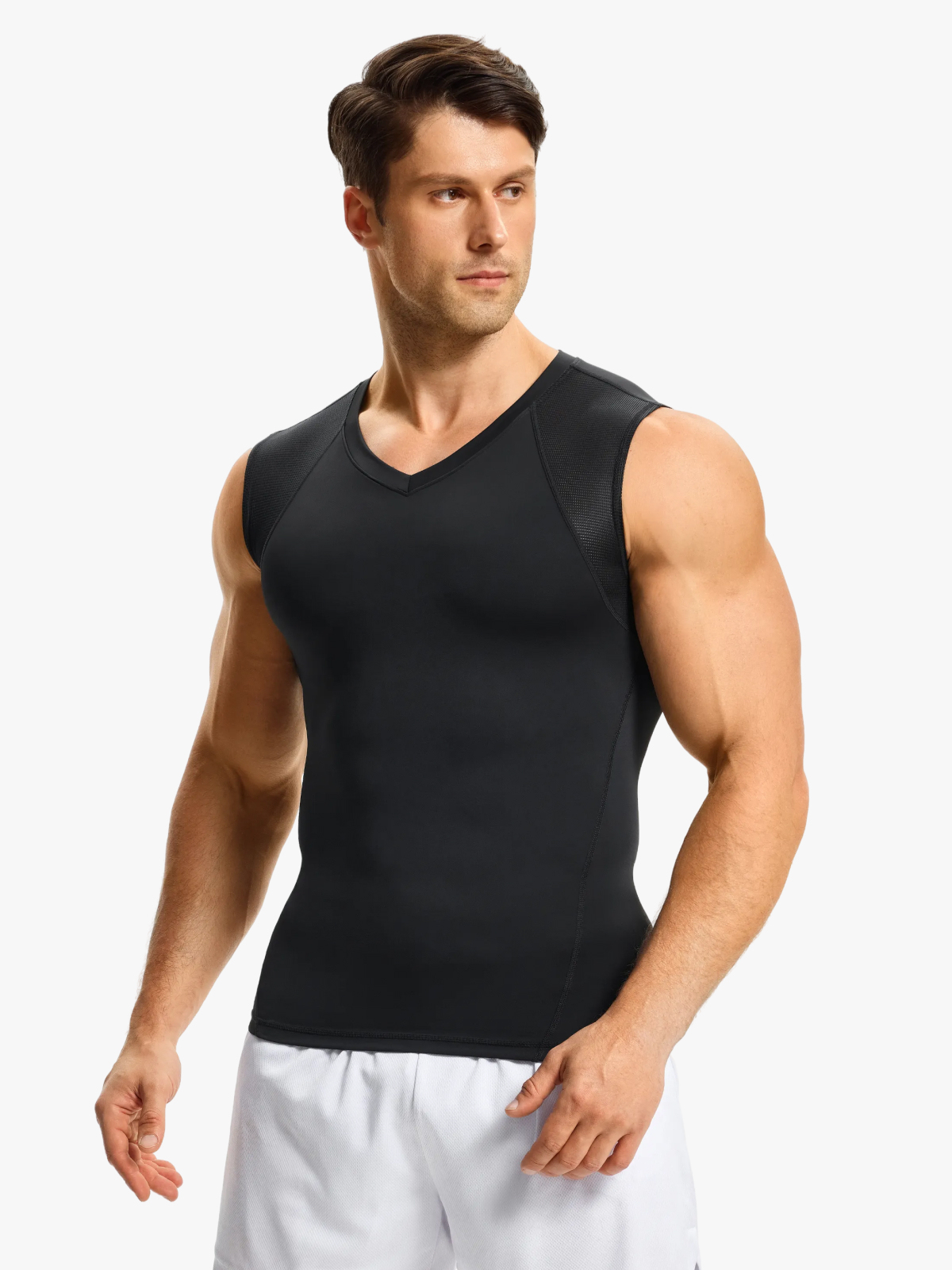Men's Mesh Compression Tank Top Shirt Breathable Stretch Body Shaper Vest