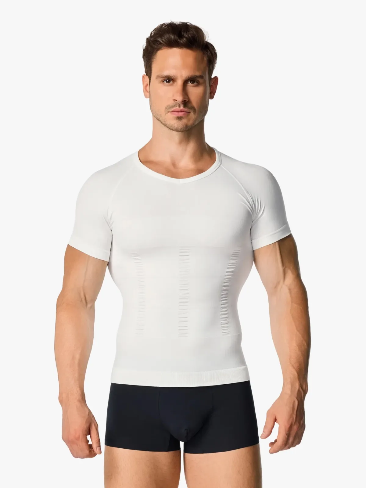 Seamless Compression Shirt Tummy Control Slimming Undershirt For Men