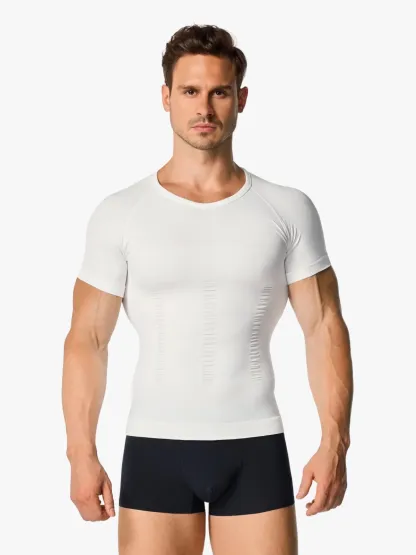 Seamless Compression Shirt Tummy Control Slimming Undershirt For Men