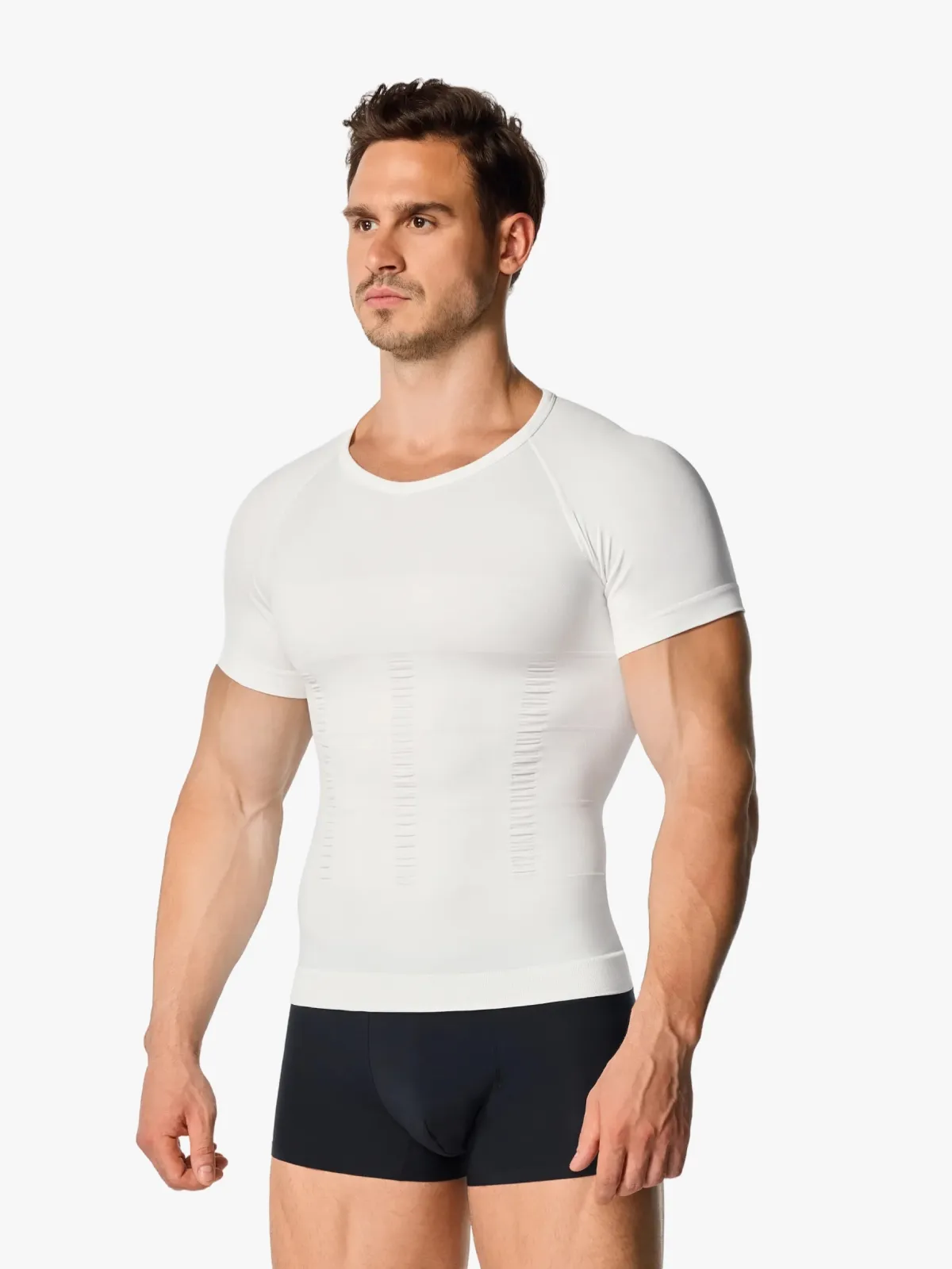 Seamless Compression Shirt Tummy Control Slimming Undershirt For Men