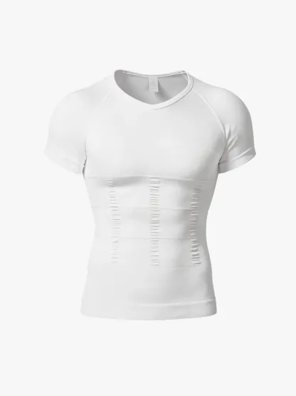 Seamless Compression Shirt Tummy Control Slimming Undershirt For Men