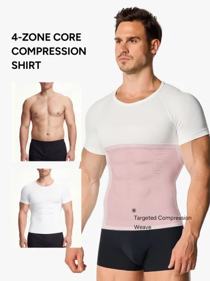 Seamless Compression Shirt Tummy Control Slimming Undershirt For Men