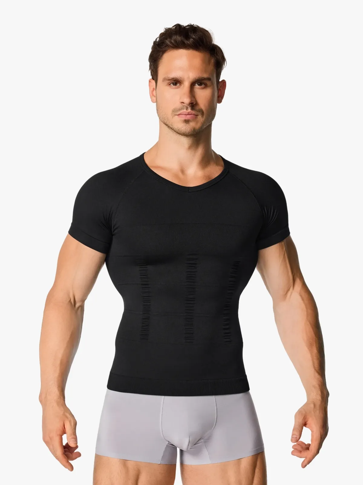 Seamless Compression Shirt Tummy Control Slimming Undershirt For Men