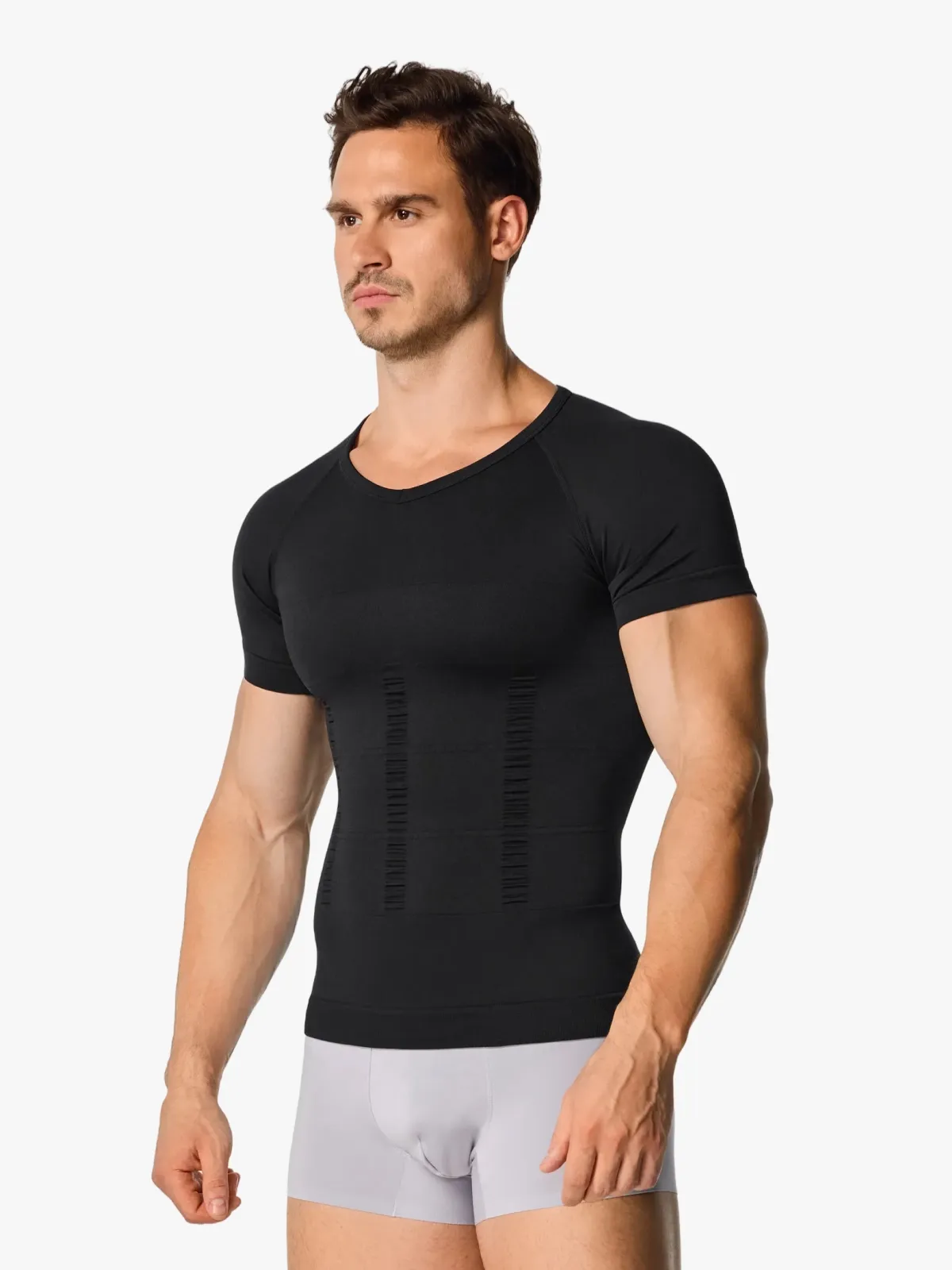 Seamless Compression Shirt Tummy Control Slimming Undershirt For Men