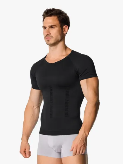 Seamless Compression Shirt Tummy Control Slimming Undershirt For Men