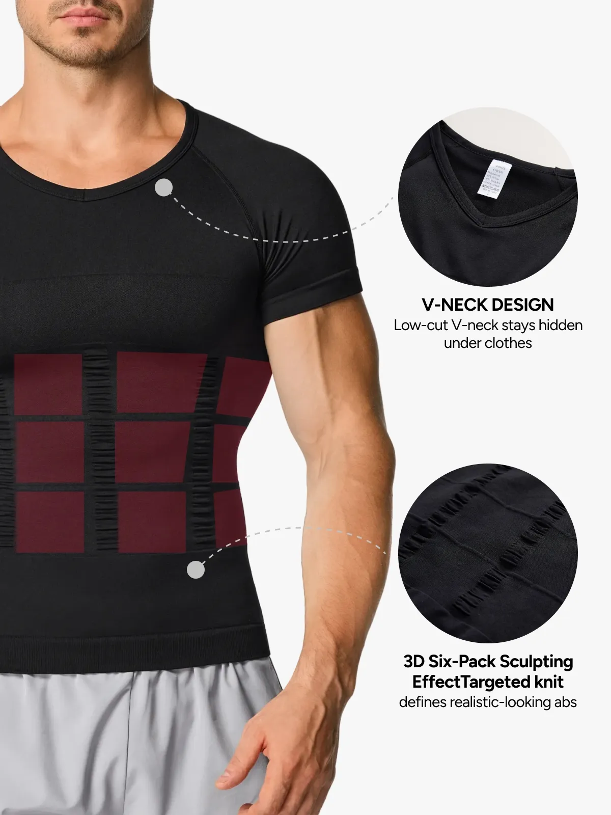 Seamless Compression Shirt Tummy Control Slimming Undershirt For Men