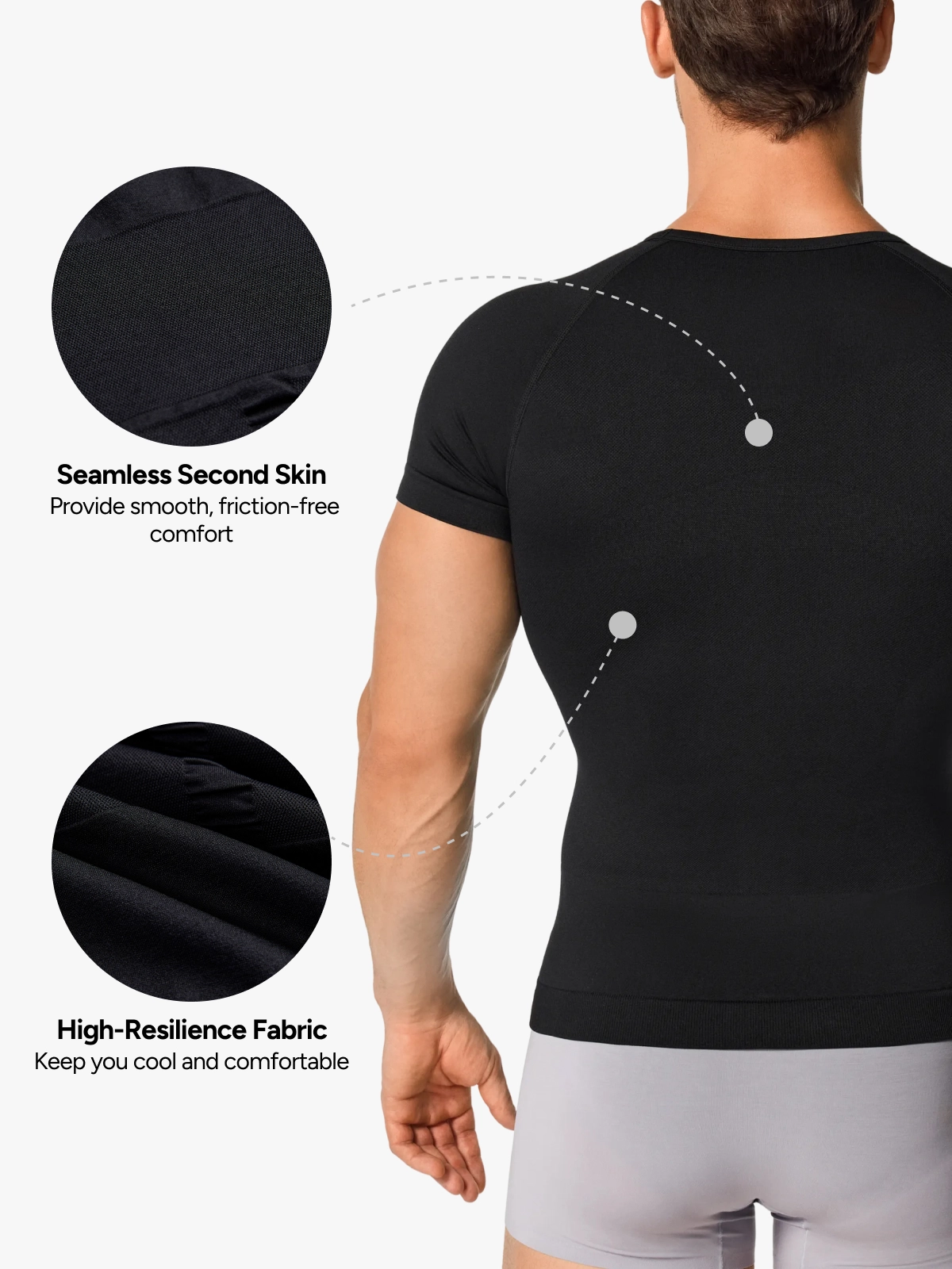 Seamless Compression Shirt Tummy Control Slimming Undershirt For Men