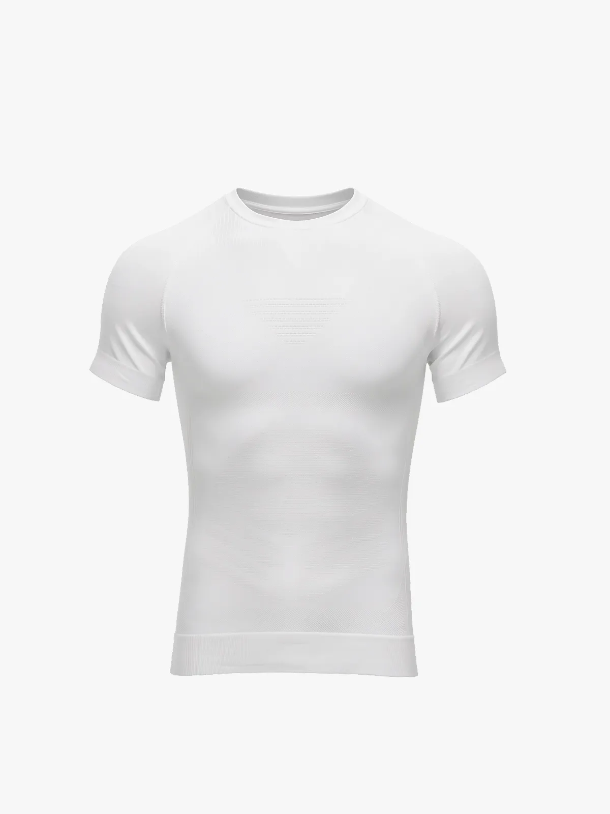 Seamless Crew Neck Compression Shirt Slim Fit Workout Athletic Top For Men