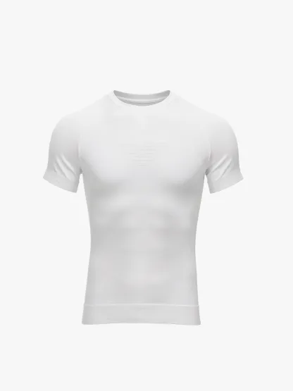 Seamless Crew Neck Compression Shirt Slim Fit Workout Athletic Top For Men