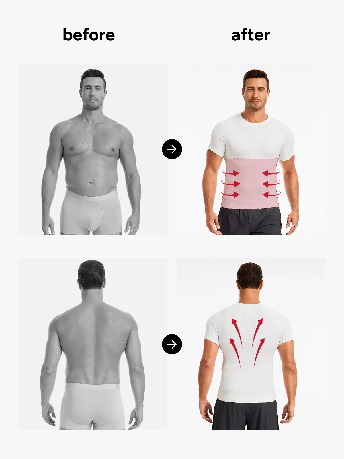 Seamless Crew Neck Compression Shirt Slim Fit Workout Athletic Top For Men