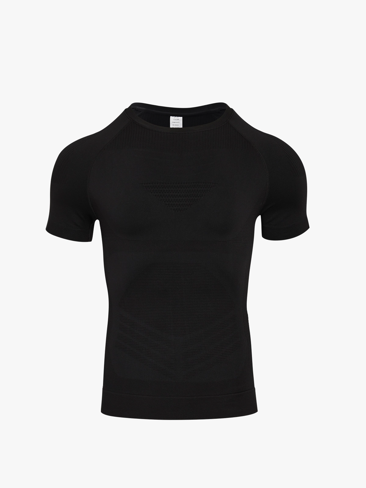 Seamless Crew Neck Compression Shirt Slim Fit Workout Athletic Top For Men