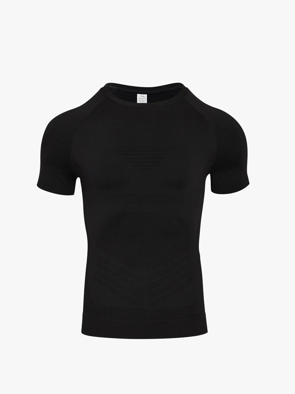 Seamless Crew Neck Compression Shirt Slim Fit Workout Athletic Top For Men