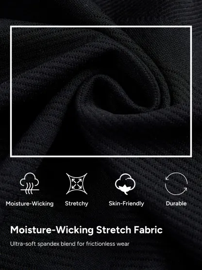 Seamless Crew Neck Compression Shirt Slim Fit Workout Athletic Top For Men