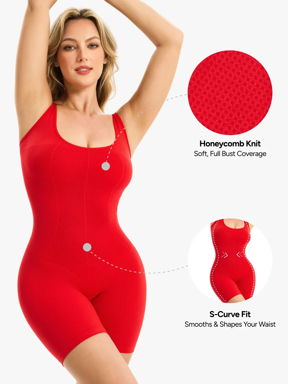 Seamless Tummy Control Butt Lift Mid-Thigh Bodysuit