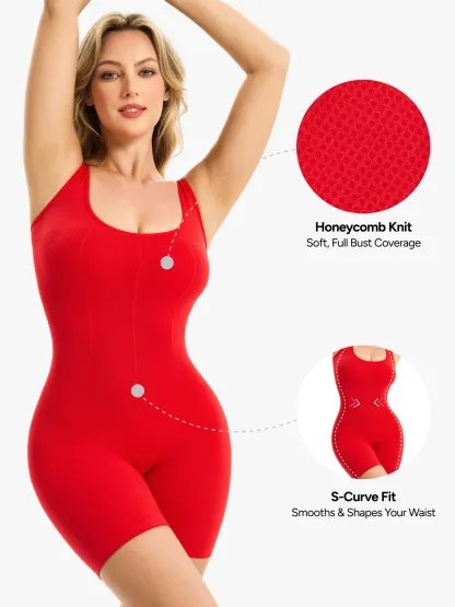 Seamless Tummy Control Butt Lift Mid-Thigh Bodysuit