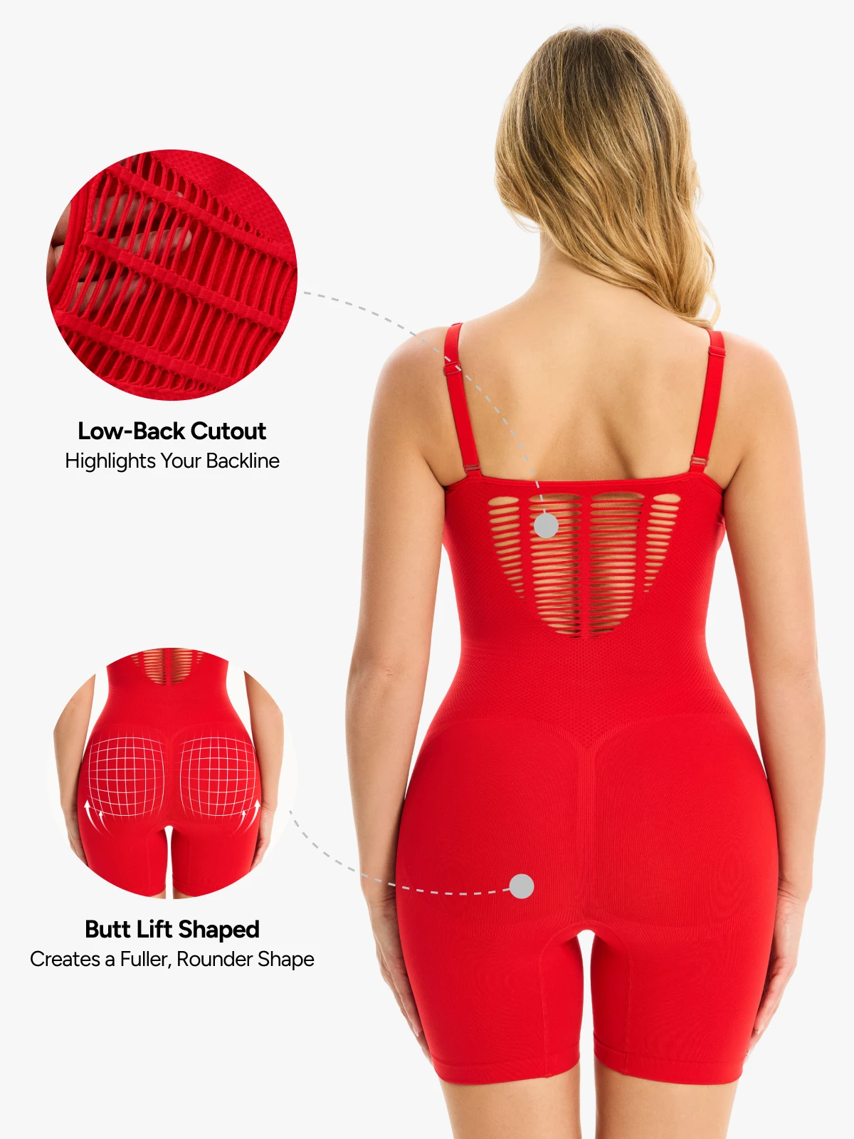 Seamless Tummy Control Butt Lift Mid-Thigh Bodysuit