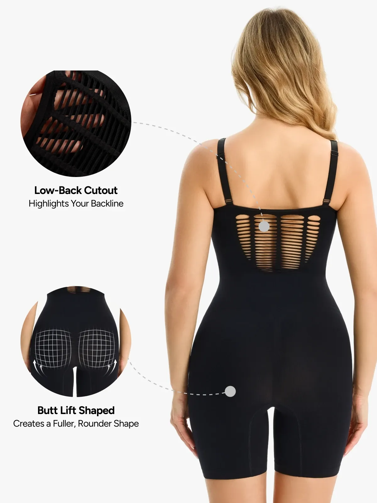 Seamless Tummy Control Butt Lift Mid-Thigh Bodysuit