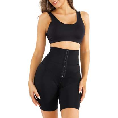 Black Womens 3 Hook High Waist Butt Lifter Thigh Slimmer Shapewear Short - Nebility