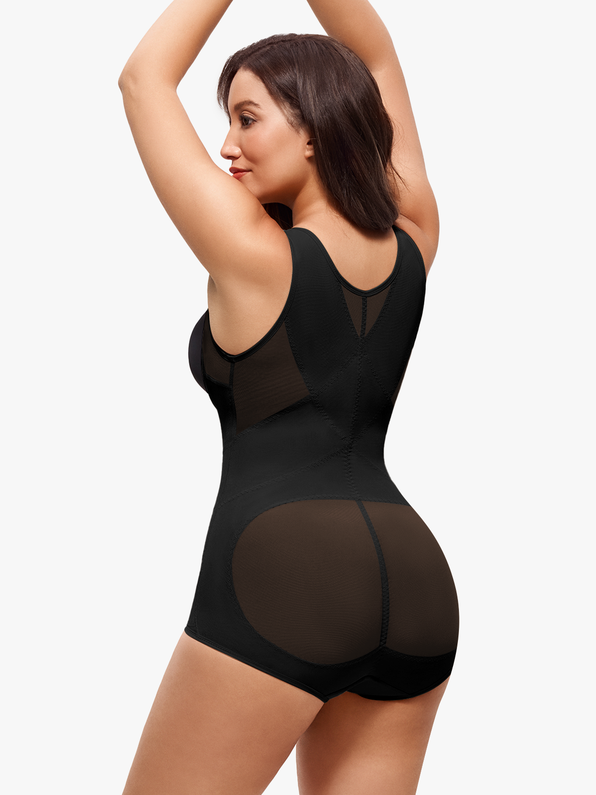Nebility Women Butt Lifter Open Bust Waist Trainer Compression Bodysuit