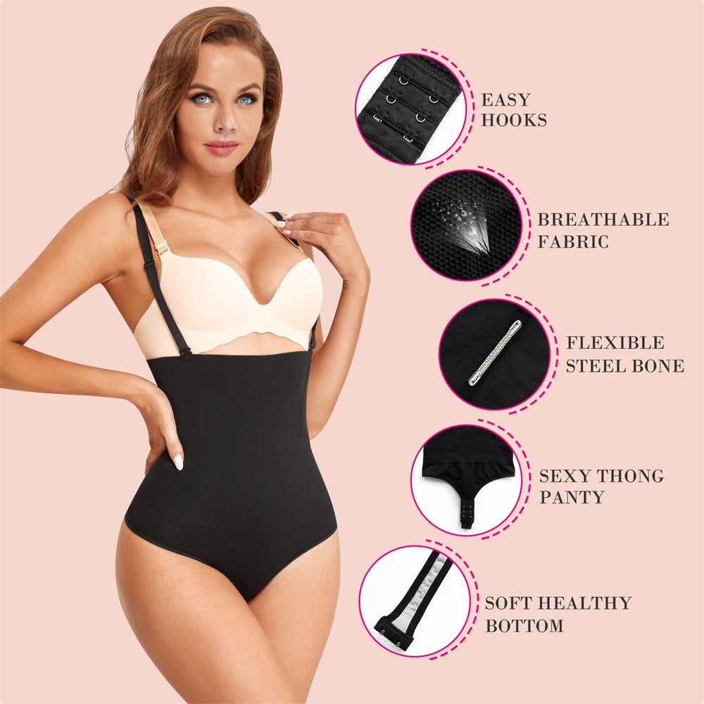 Nebility Women Thong Bodysuit Seamless Body Shaper