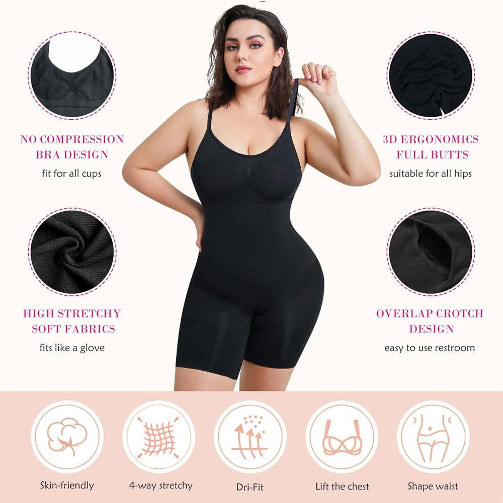 Nebility Womens' Seamless Backless Tummy Control Shapewear Bodysuit