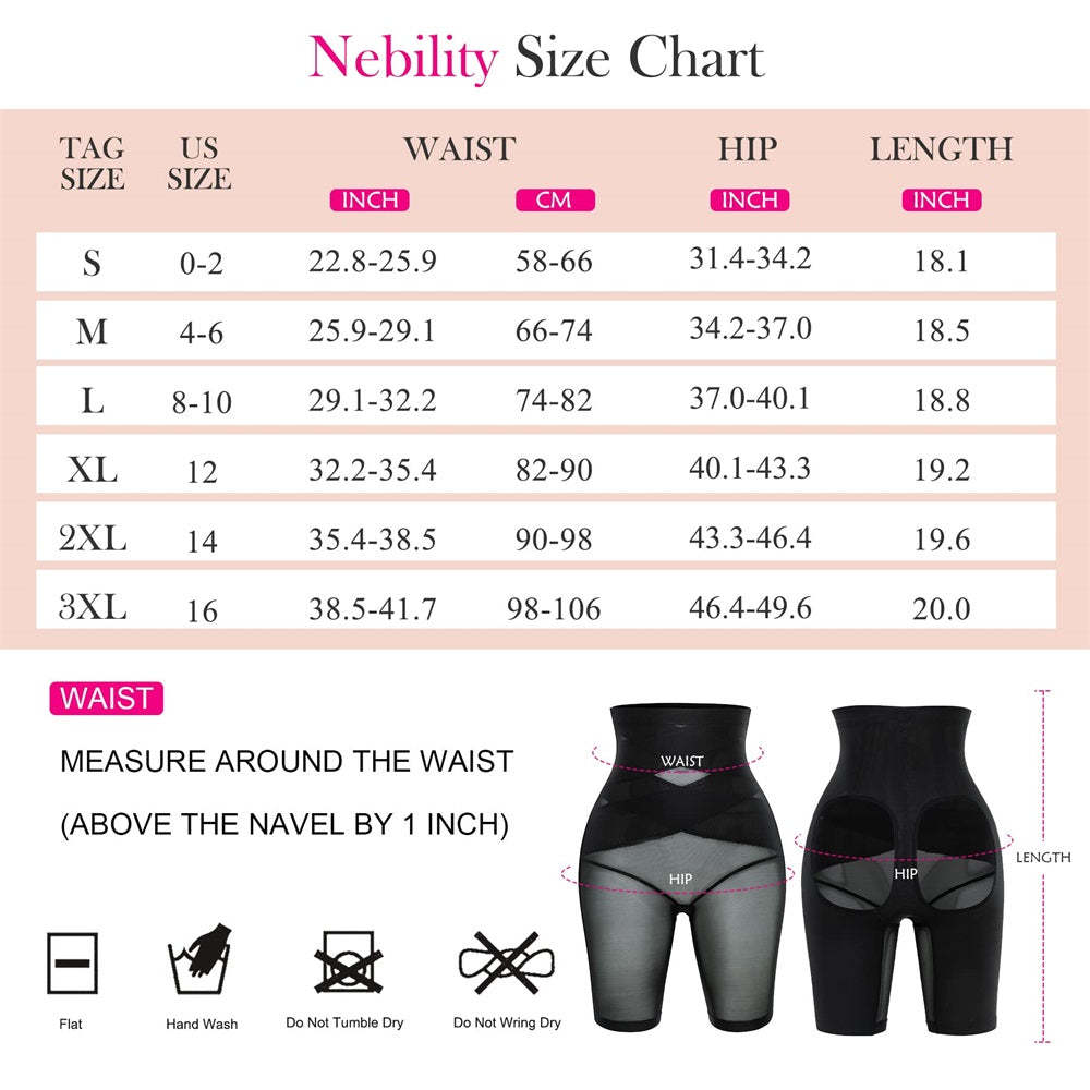 Nebility Women Hi-Waist Hip Enhancer Body Shaper Shorts