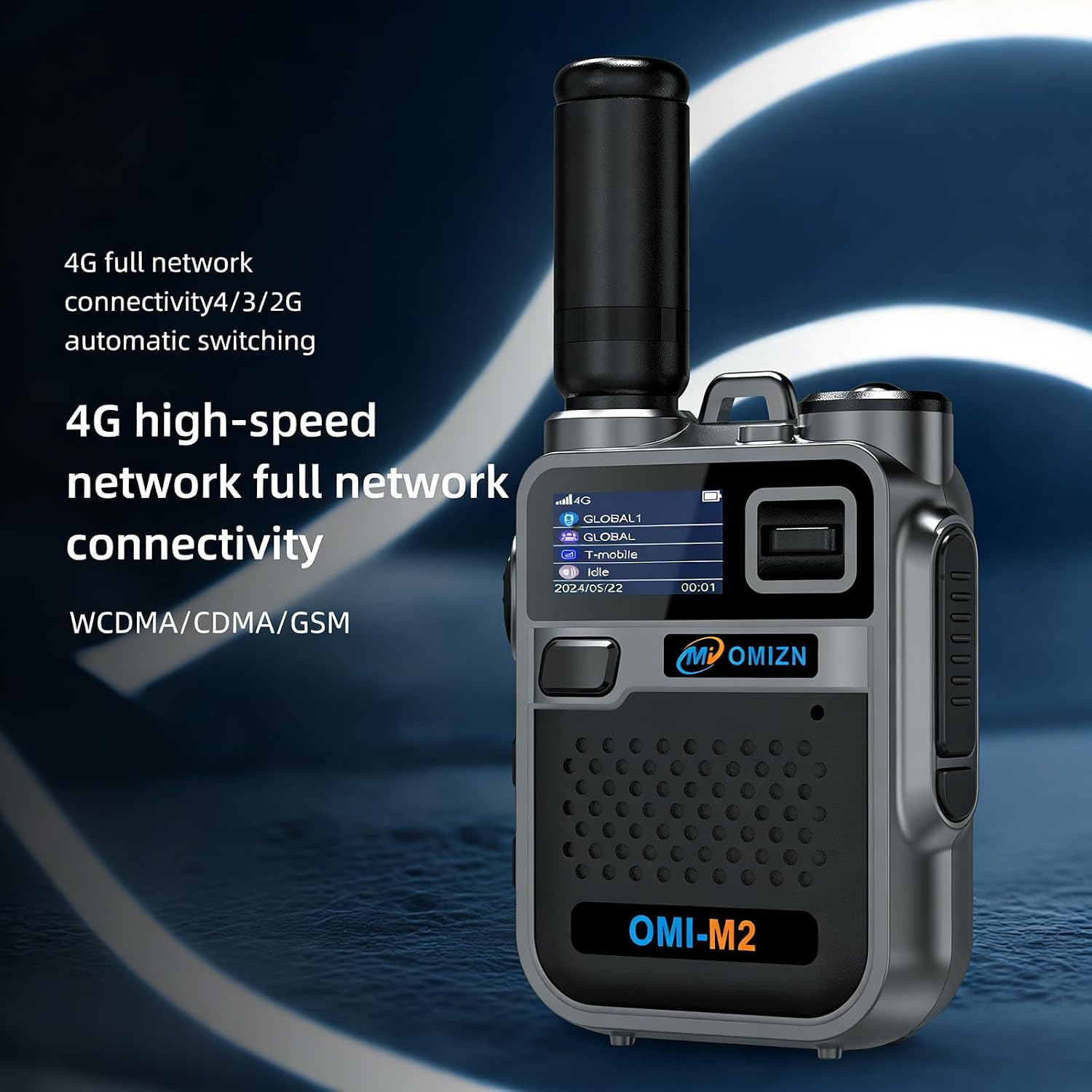OMIZN M2 Long Range Walkie Talkie,Portable 2 Way Radio with Flashlight,Encrypted with AES256,Lightweight Walky Talky with Type C Charging,for Construction Site Hotel Security,2 Pack