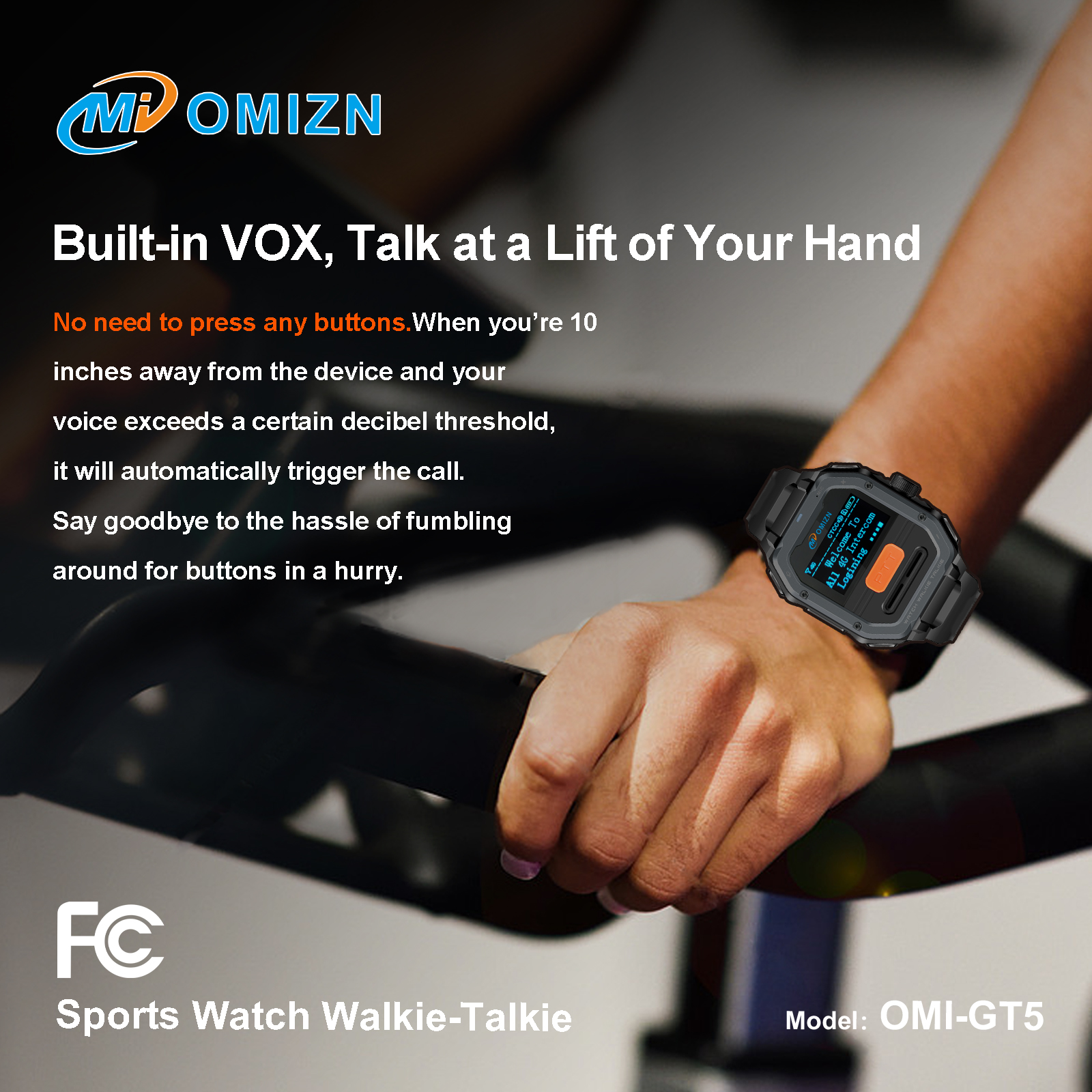 Watch Walkie Talkie 4G Unlimited Range PoC Radios VOX Hands-Free IP65 AES256 Noise Reduction