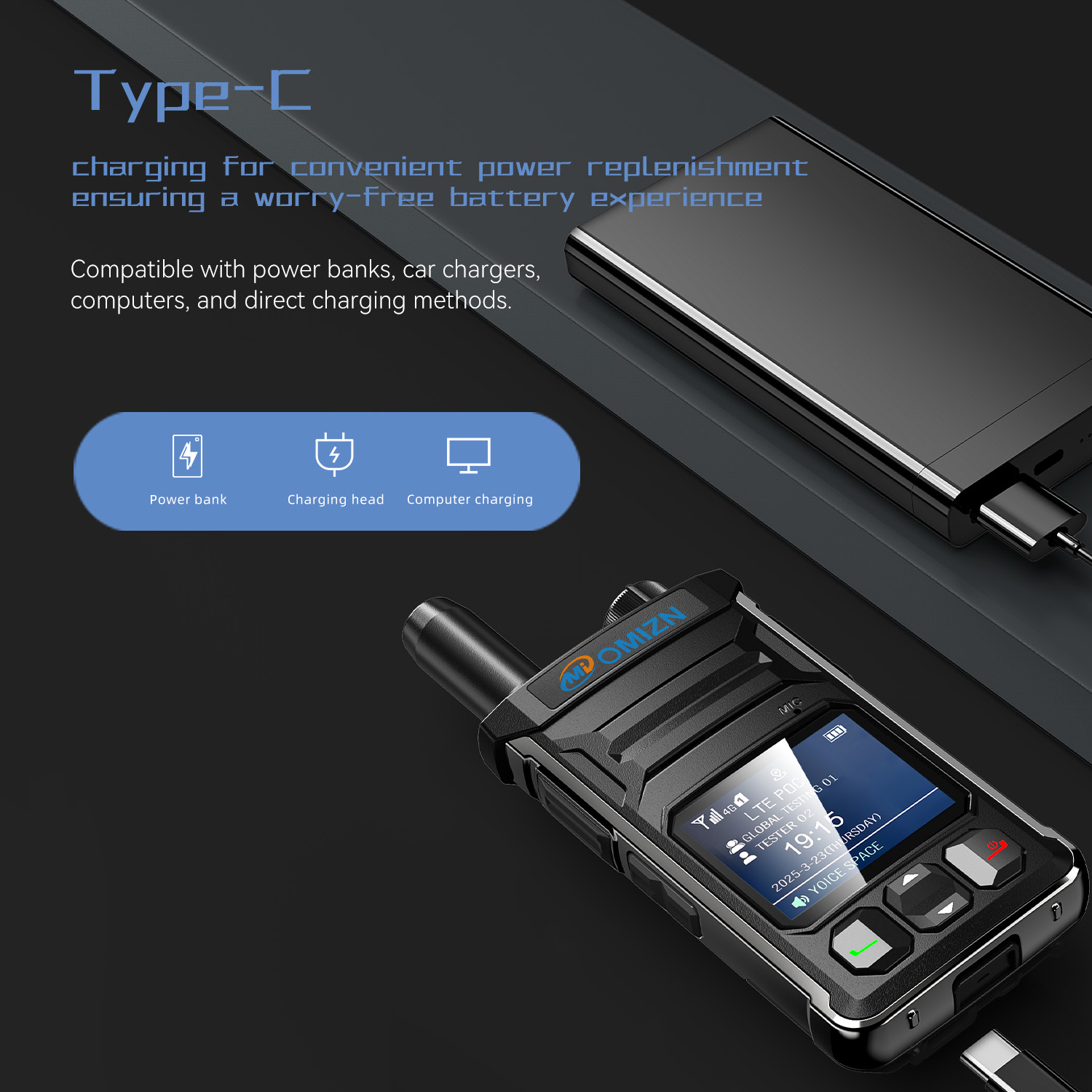 OMIZN T6 4G POC Walkie Talkie with SIM Card Unlimited Range Available Worldwide Cellular 