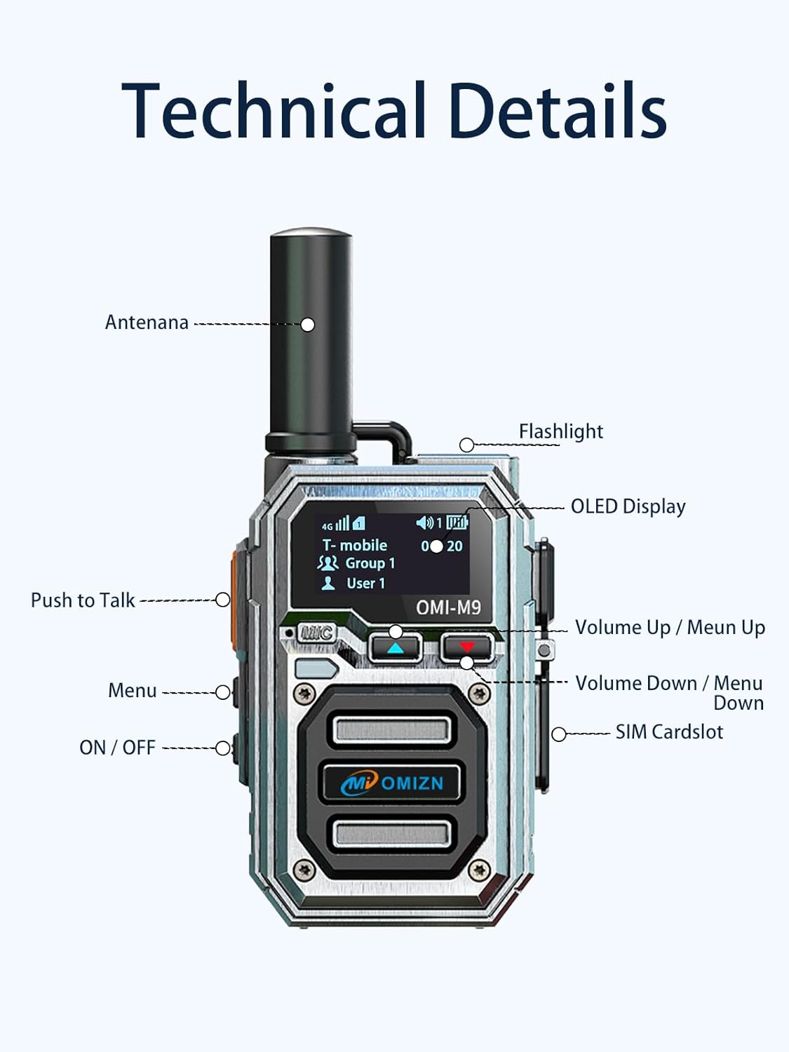Global walkie talkie, M9 model, supports long-distance,intercom across the country, more than 5000 kilometers, no monthly fee