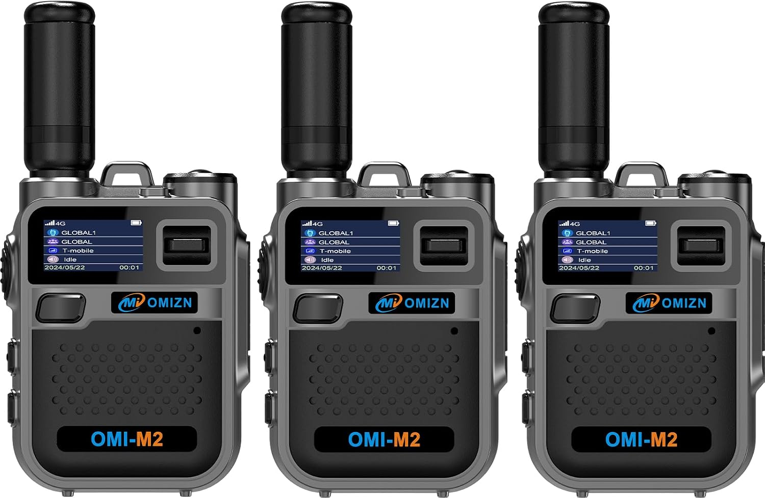 OMIZN M2 Long Range Walkie Talkie,Portable 2 Way Radio with Flashlight,Encrypted with AES256,Lightweight Walky Talky with Type C Charging,for Construction Site Hotel Security,2 Pack