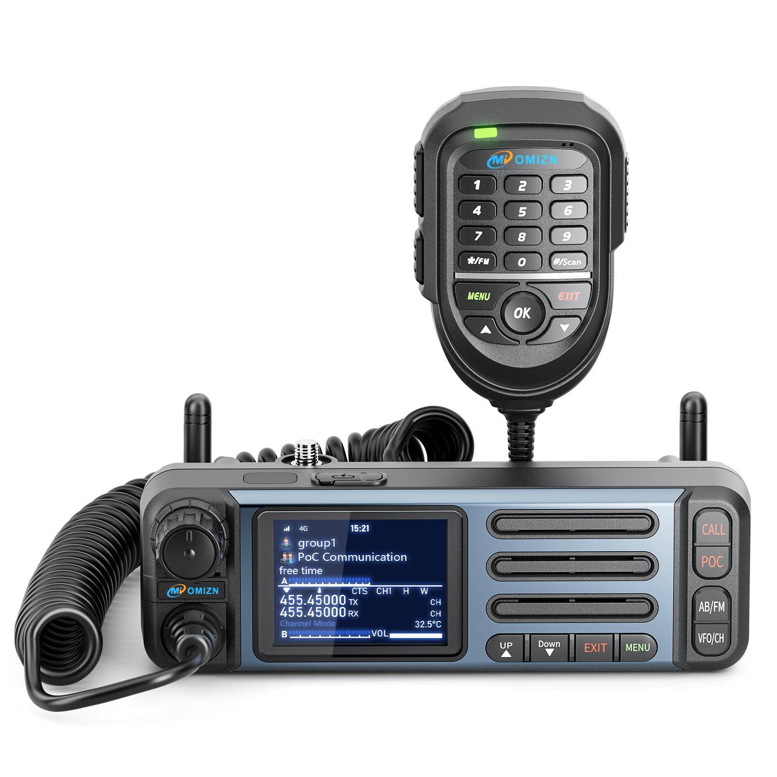 UHF/4G Transceiver Mobile Radio Unlimited Range Dual Band 35W Android Vehicle Car Radio Zello RealPTT Repeater GPS