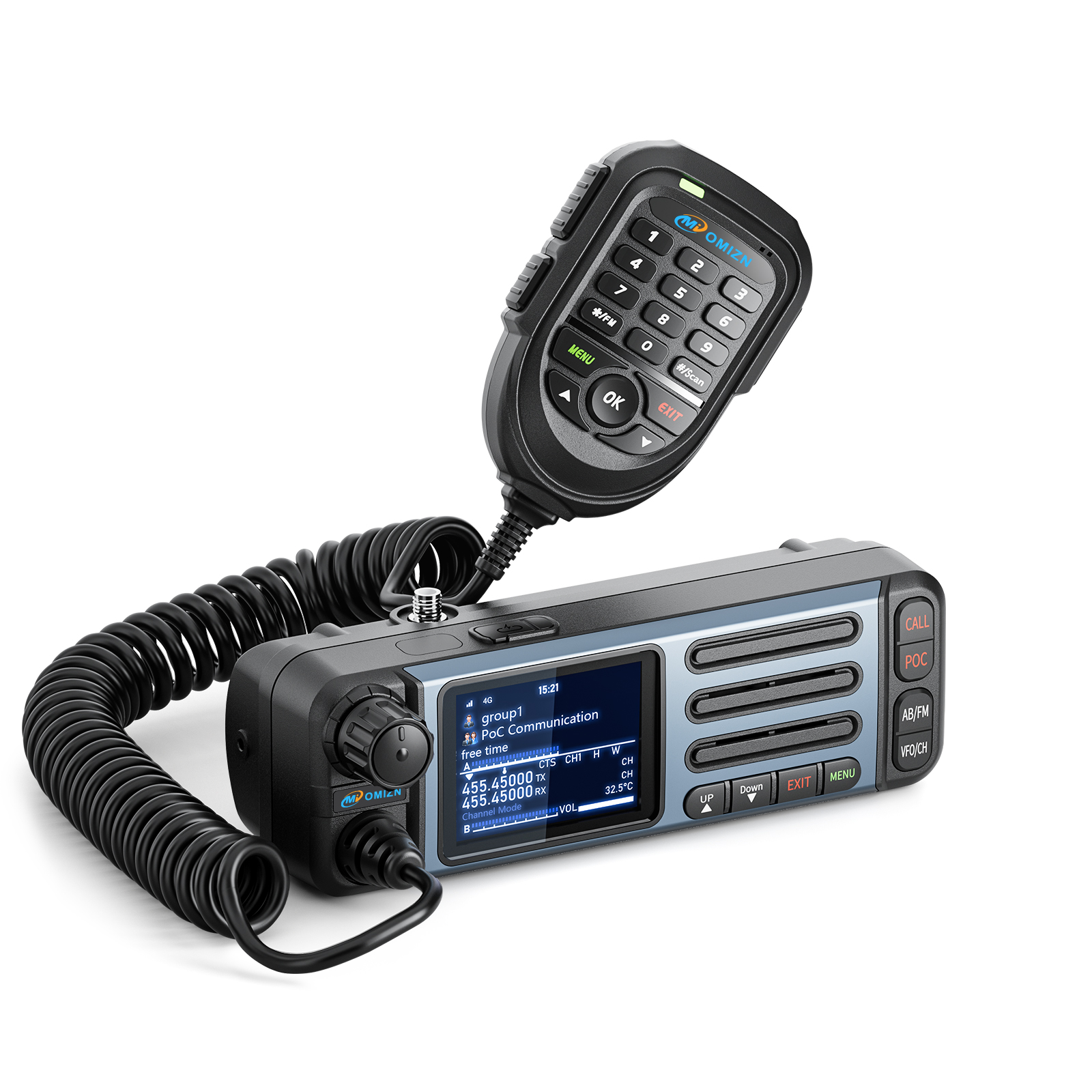 UHF/4G Transceiver Mobile Radio Unlimited Range Dual Band 35W Android Vehicle Car Radio Zello RealPTT Repeater GPS