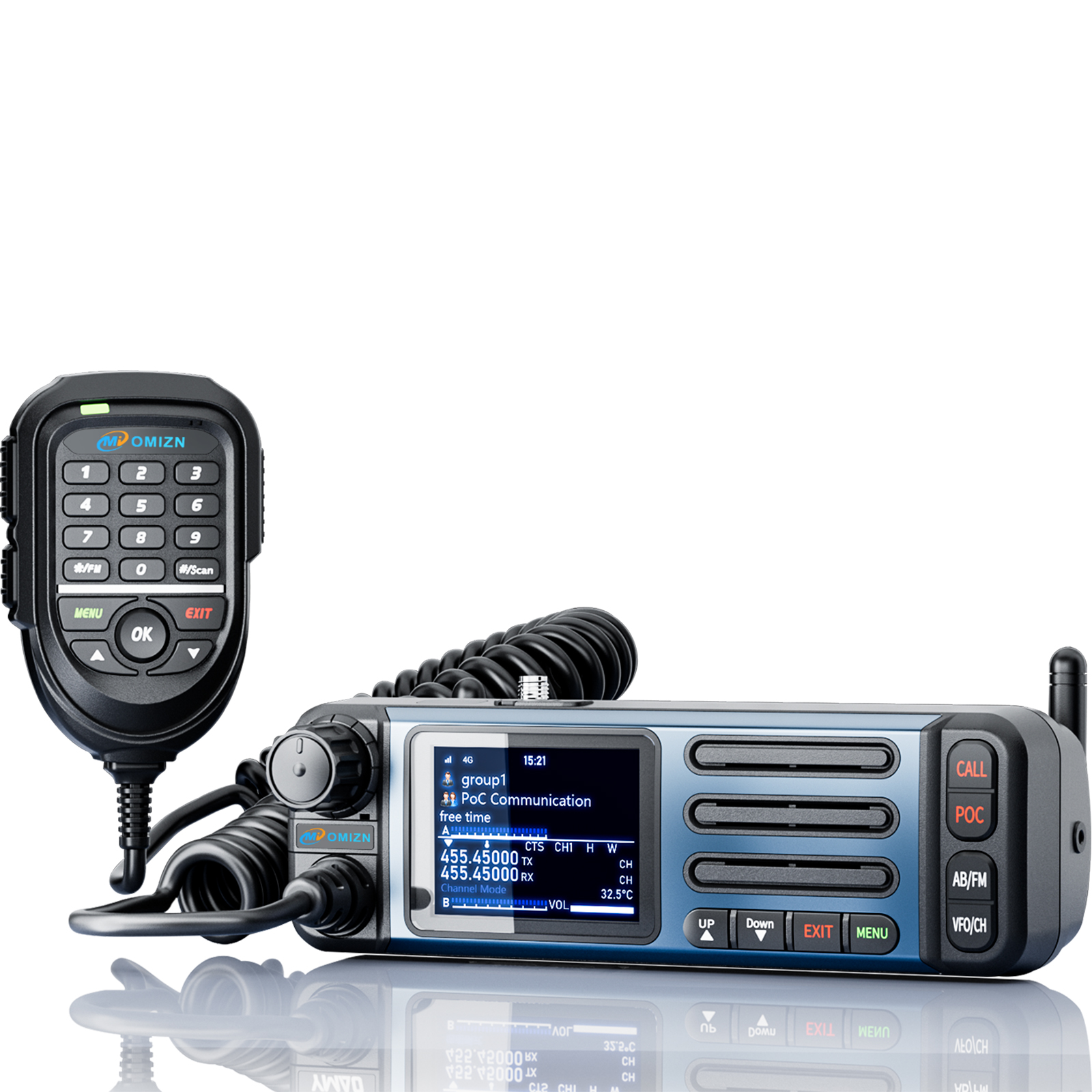 UHF/4G Transceiver Mobile Radio Unlimited Range Dual Band 35W Android Vehicle Car Radio Zello RealPTT Repeater GPS