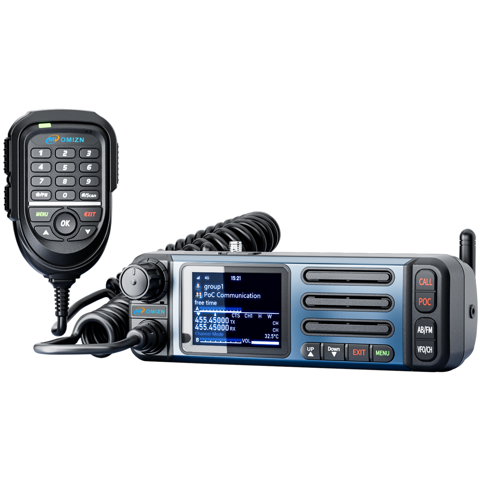 UHF/4G Transceiver Mobile Radio Unlimited Range Dual Band 35W Android Vehicle Car Radio Zello RealPTT Repeater GPS