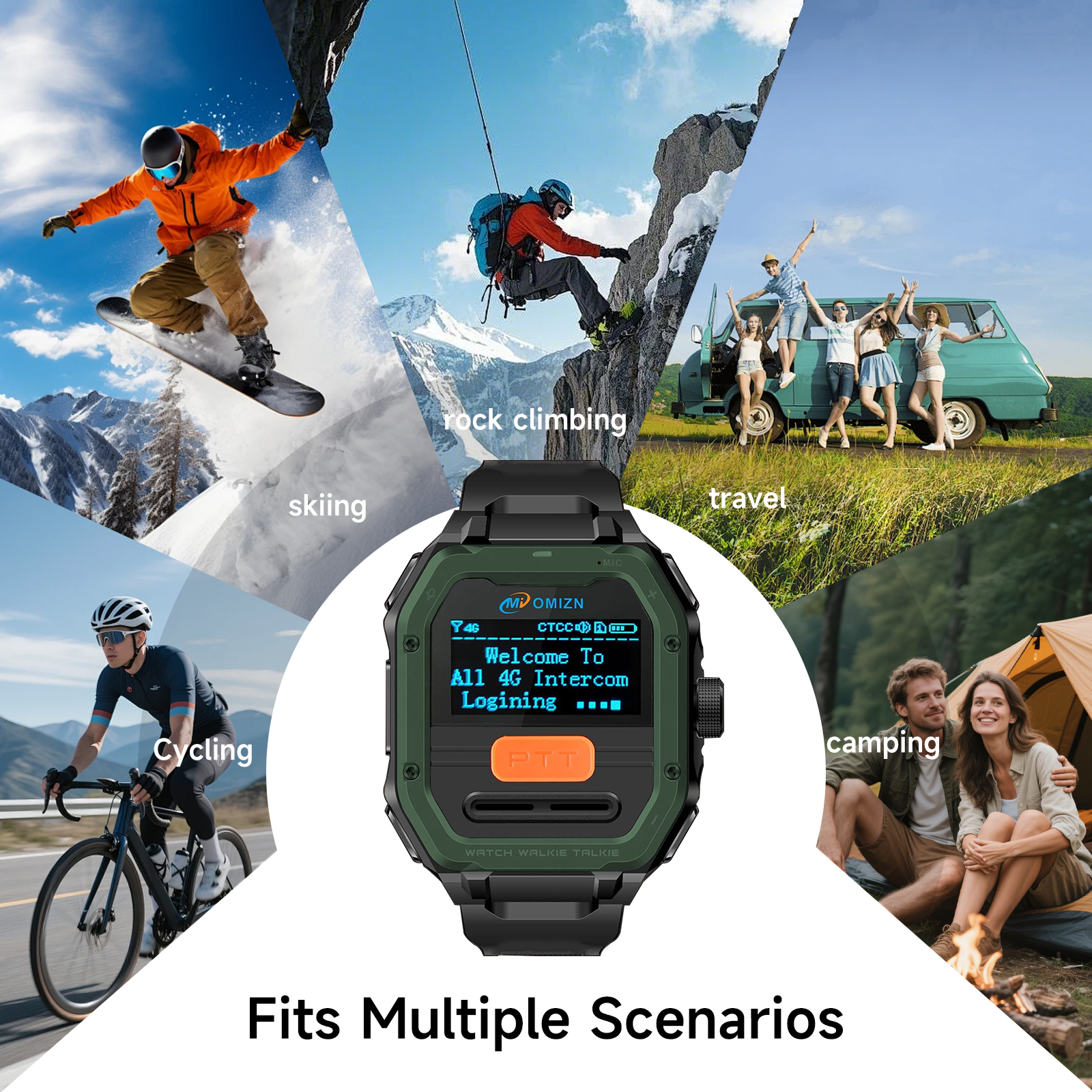 Watch Walkie Talkie 4G Unlimited Range PoC Radios VOX Hands-Free IP65 AES256 Noise Reduction