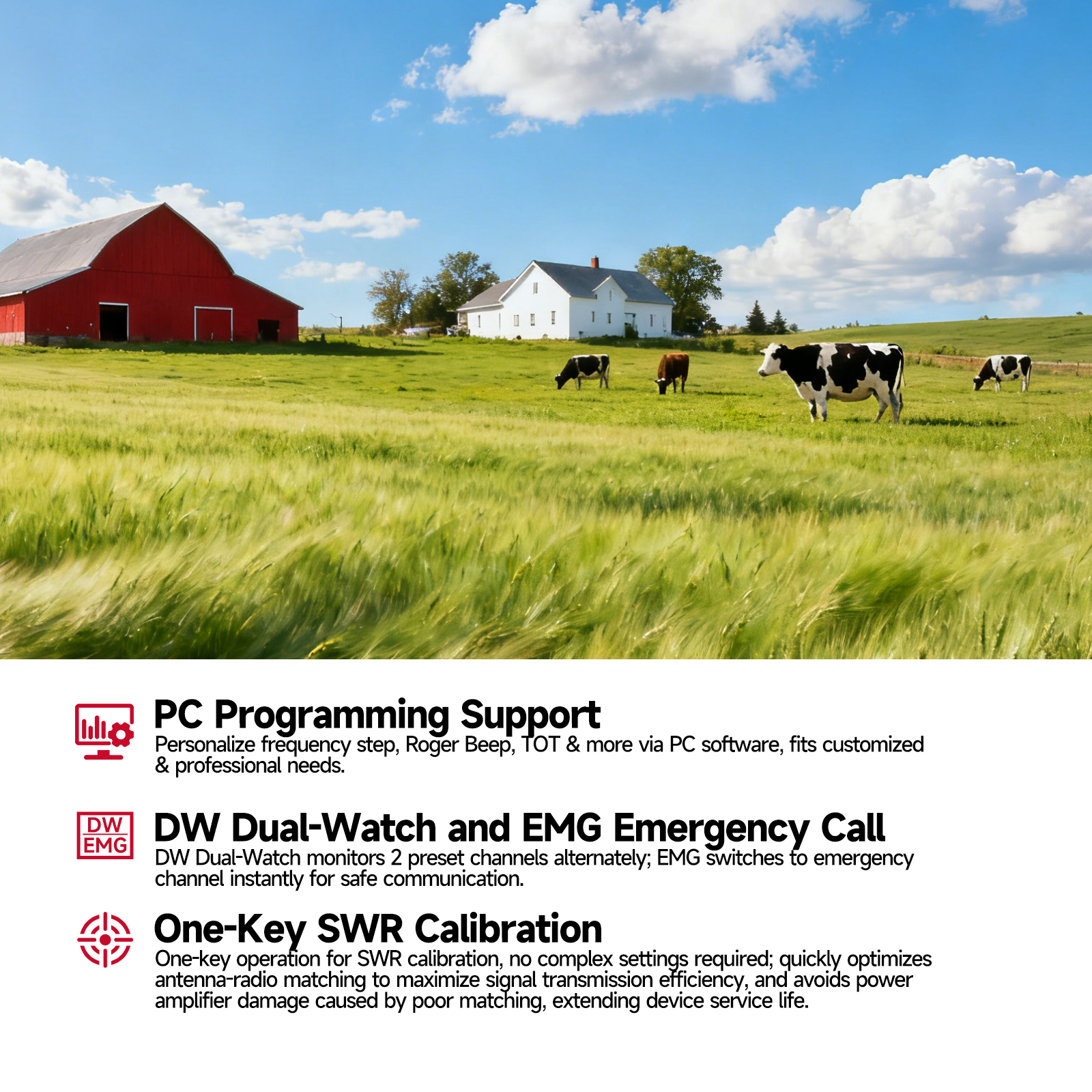 OMIZN 5558 SSB CB Radio 10 Meter Multi-Mode PA/CW/AM/FM/USB/LSB, 55W Max Power, 360 Channels, Instant Channel 9, NB/ANL, SWR Calibration, ASC, TB, RF-Gain, Auto-Scan, Support Programming