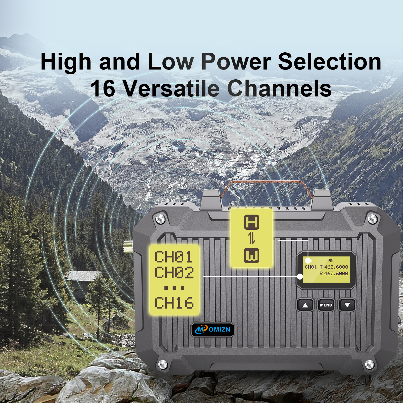 Omizn 588 GMRS Repeater, 25W High Power Full Duplex Long Range, IP66