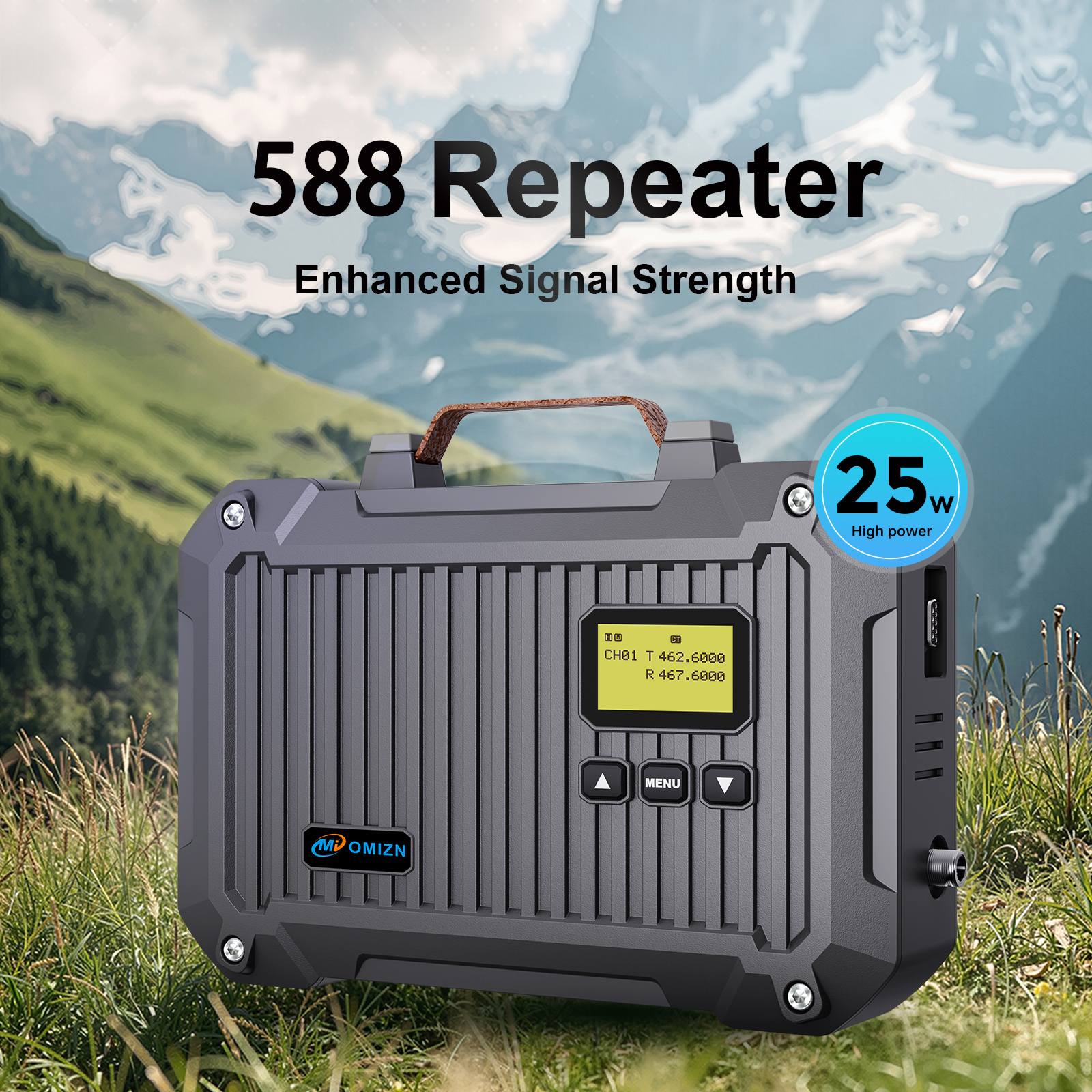 Omizn 588 GMRS Repeater, 25W High Power Full Duplex Long Range, IP66