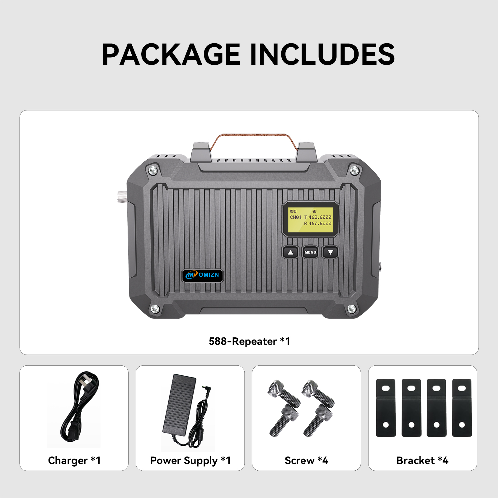 Omizn 588 GMRS Repeater, 25W High Power Full Duplex Long Range, IP66