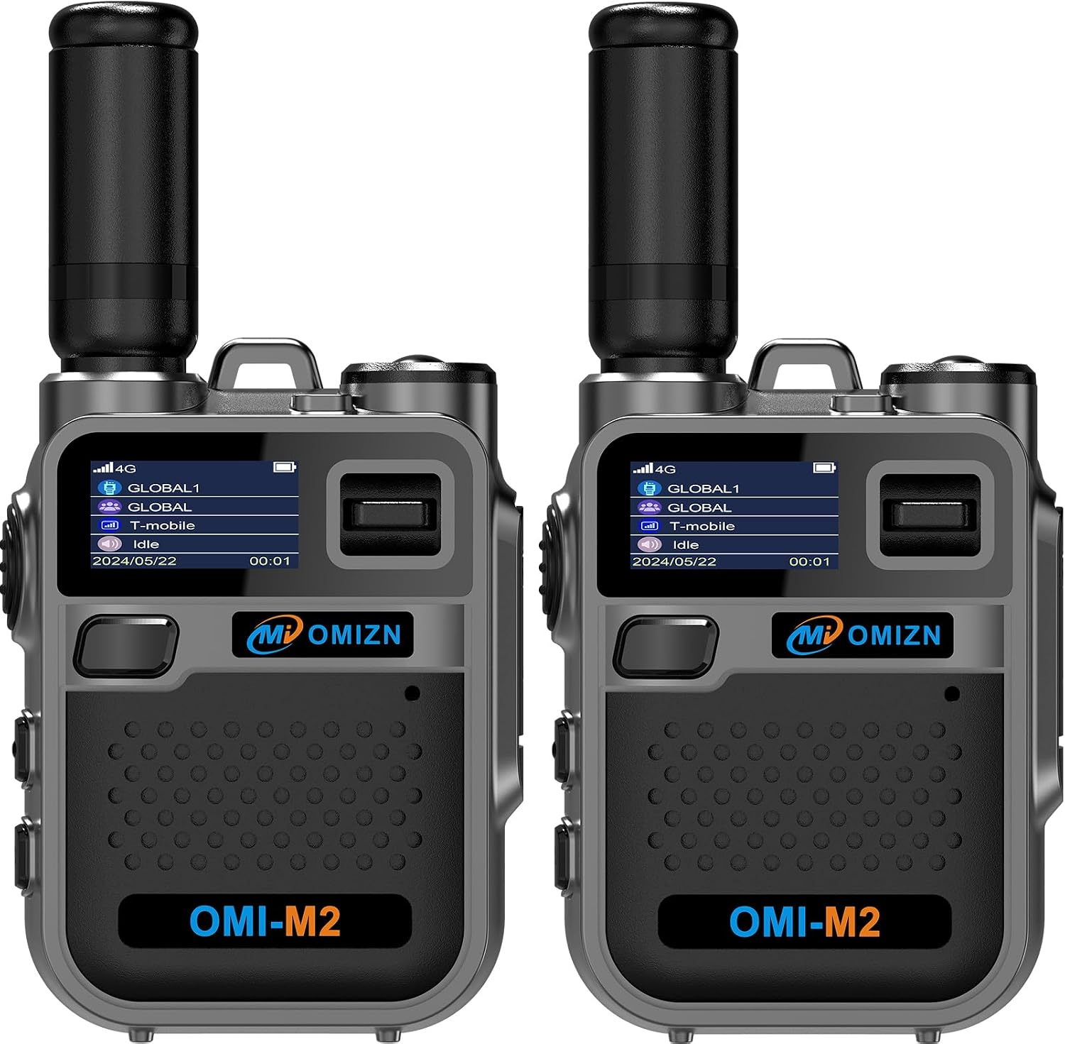 OMIZN M2 Long Range Walkie Talkie,Portable 2 Way Radio with Flashlight,Encrypted with AES256,Lightweight Walky Talky with Type C Charging,for Construction Site Hotel Security,2 Pack