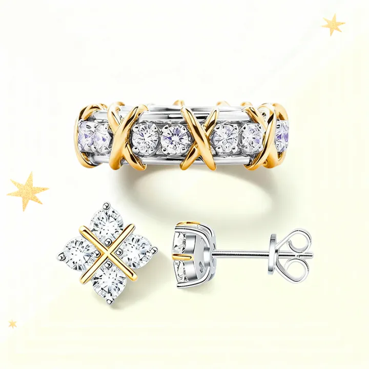 X Relief Moissanite Set