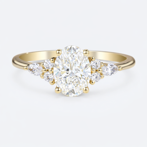 0.5ct Fancy Pink VS+ Round Cut Lab Grown Pink Diamond Modern 4 Claw Prong Engagement Ring in White Gold