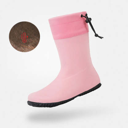 Thermal wellies wide feet friendly non-slip fleece-lined 4mm sole zero drop Brisk I Pink-Winter Plush adult Saguaro