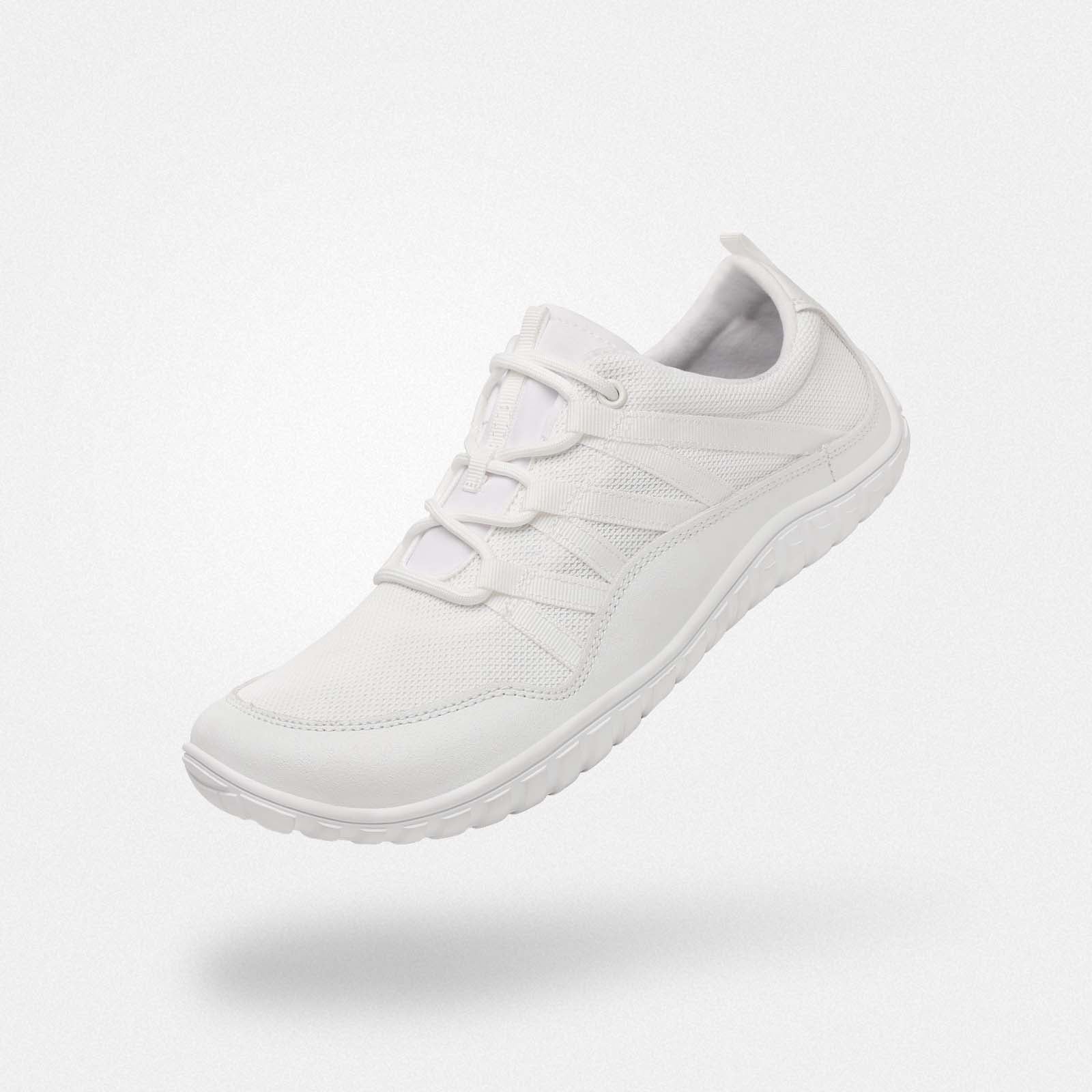 barefoot walking shoes wide toe box machine washable comfortable zero drop 4mm sole Forestep Ⅰ White adult Saguaro