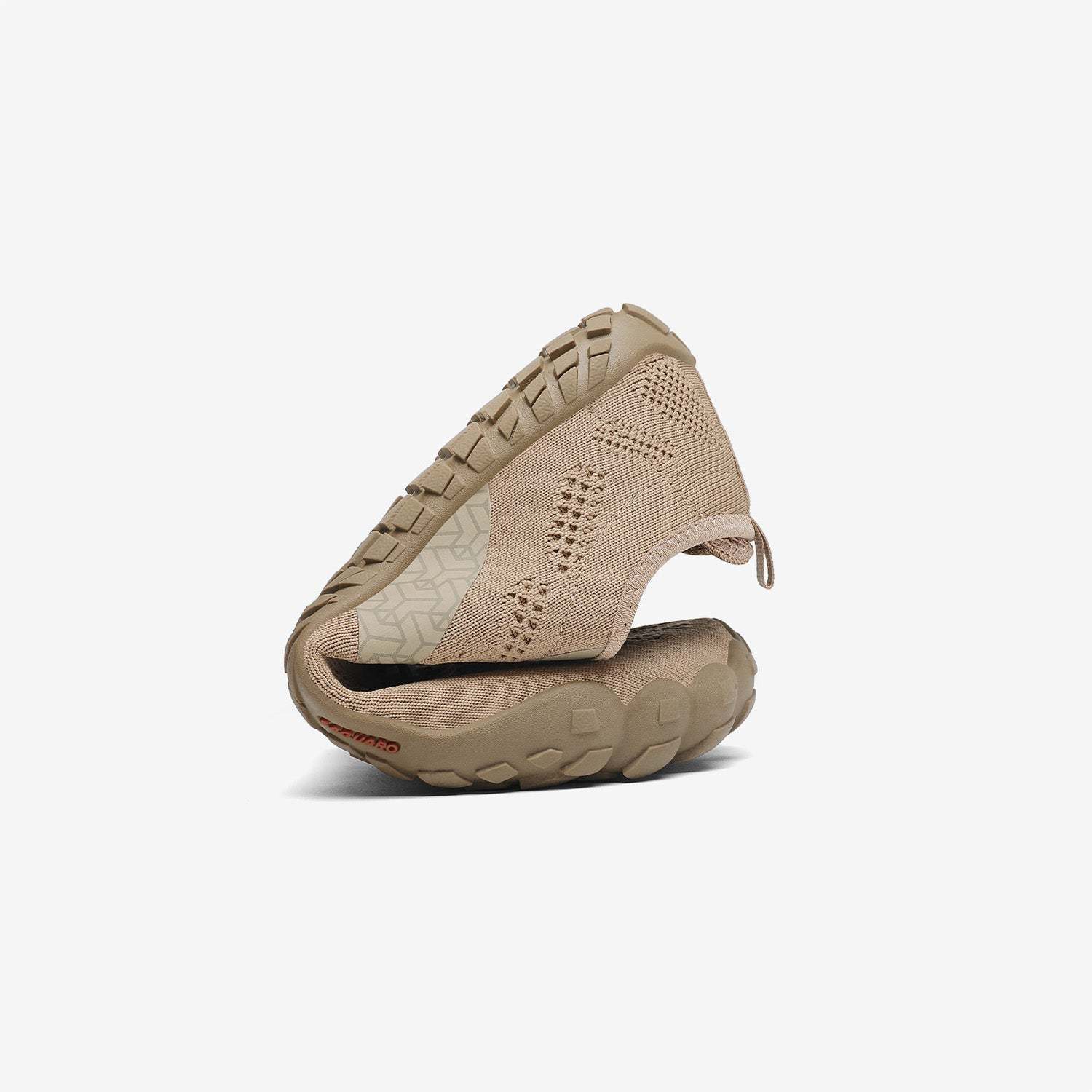 Folded training shoes barefoot zero drop sole, breathablefa fabric, 4mm sole Saguaro Smart Ⅰ brown for adults