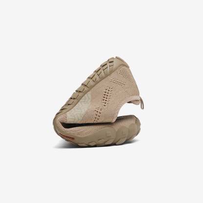 Folded training shoes barefoot zero drop sole, breathablefa fabric, 4mm sole Saguaro Smart Ⅰ brown for adults