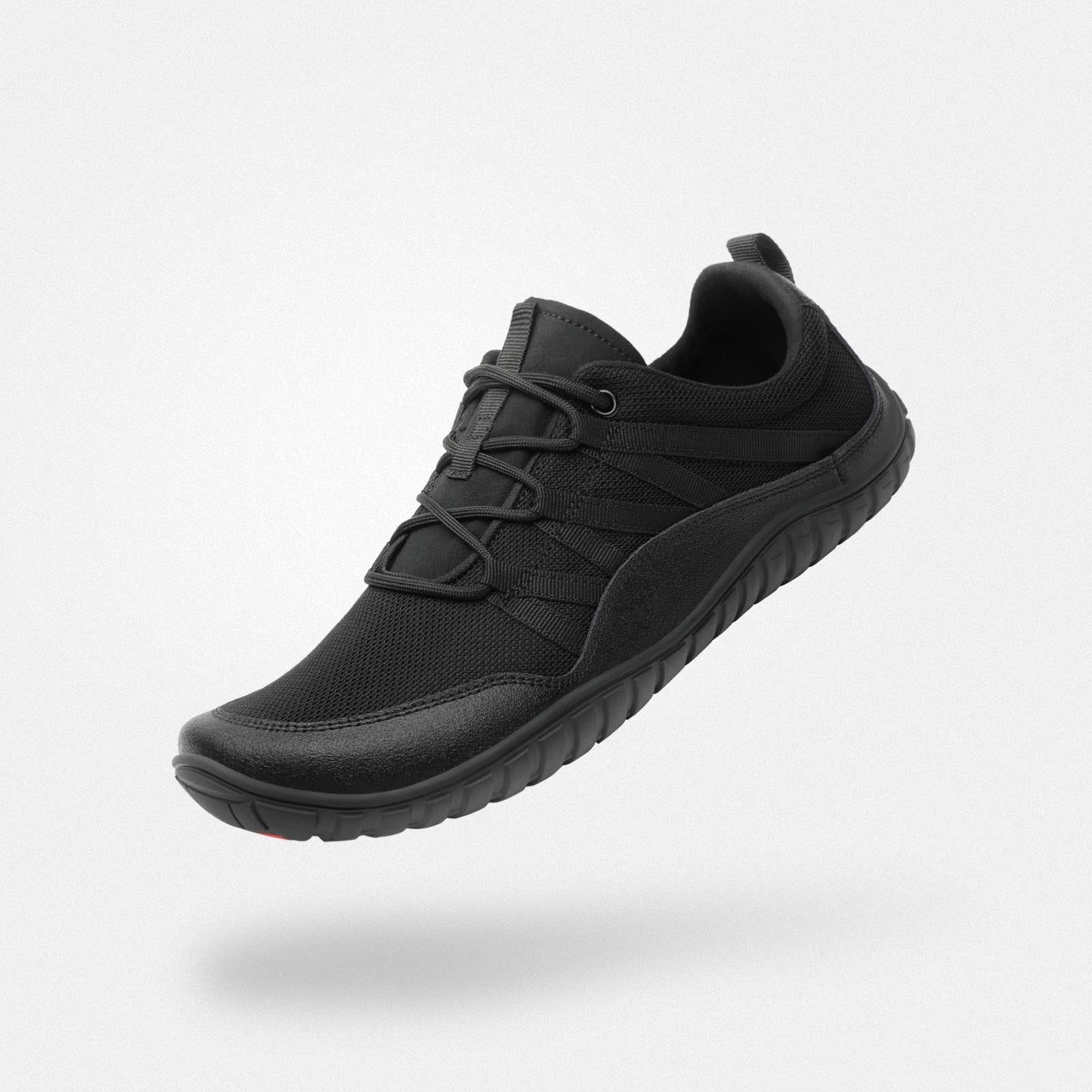 barefoot sneakers wide feet friendly lightweight minimalist zero drop 4mm sole Forestep Ⅰ Black adult Saguaro