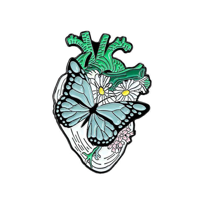 Butterfly Heart Brooch Pin