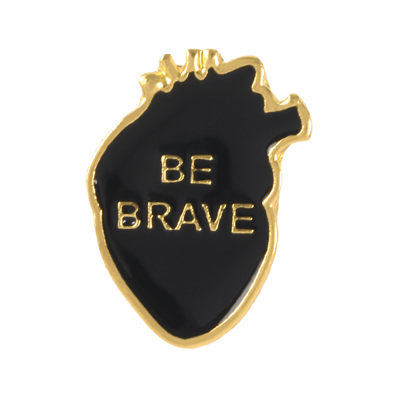 BE BRAVE Heart Pin